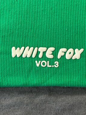 White Fox Boutique Emerald Ribbed Bike Shorts with White Logo